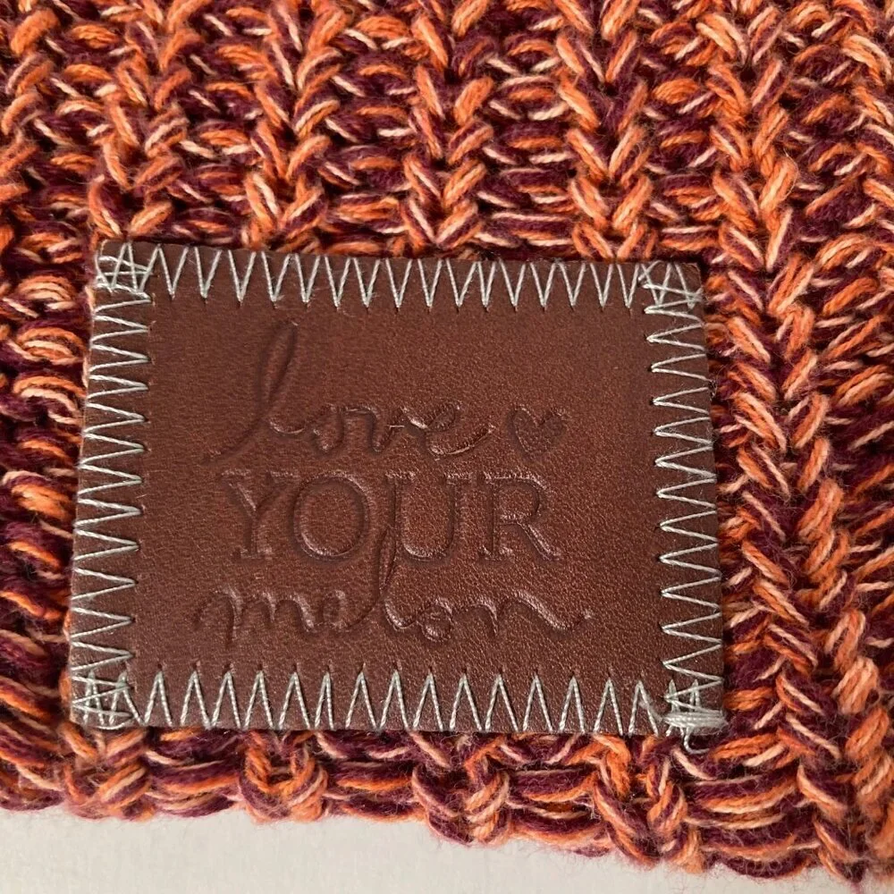 Womens Love Your‎ Melon Knit Cotton Hat Orange Brown OS